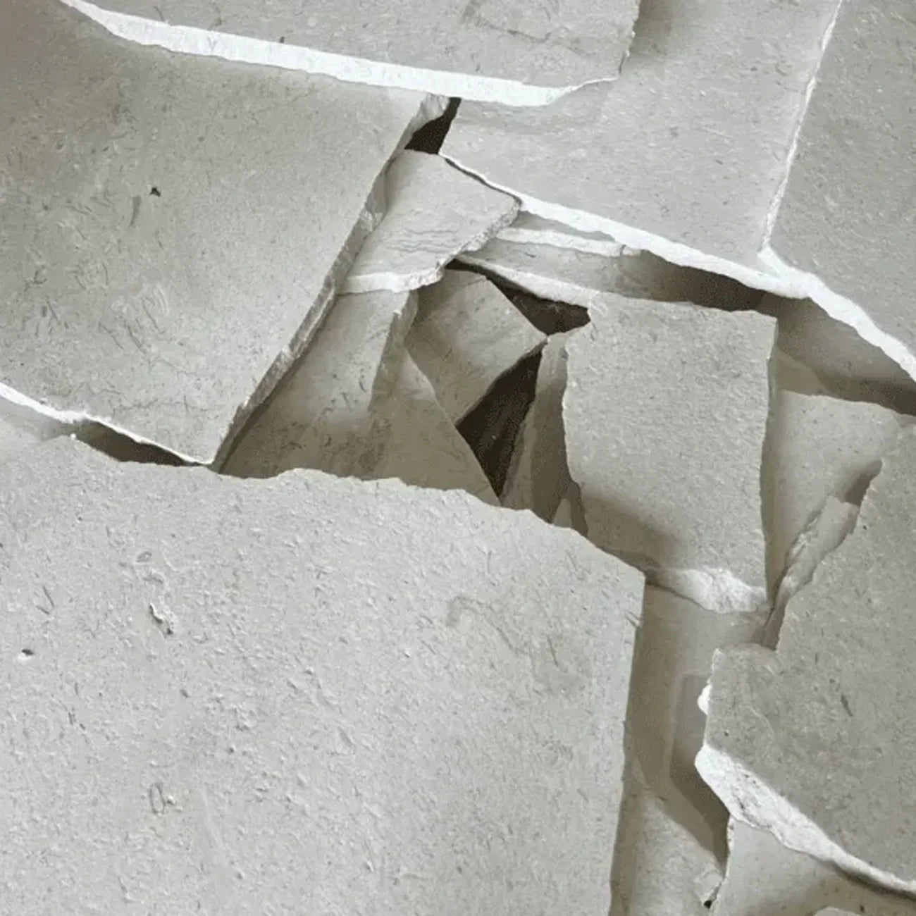 Sample - Indiana White Limestone Crazy Pavers - Stone Centre