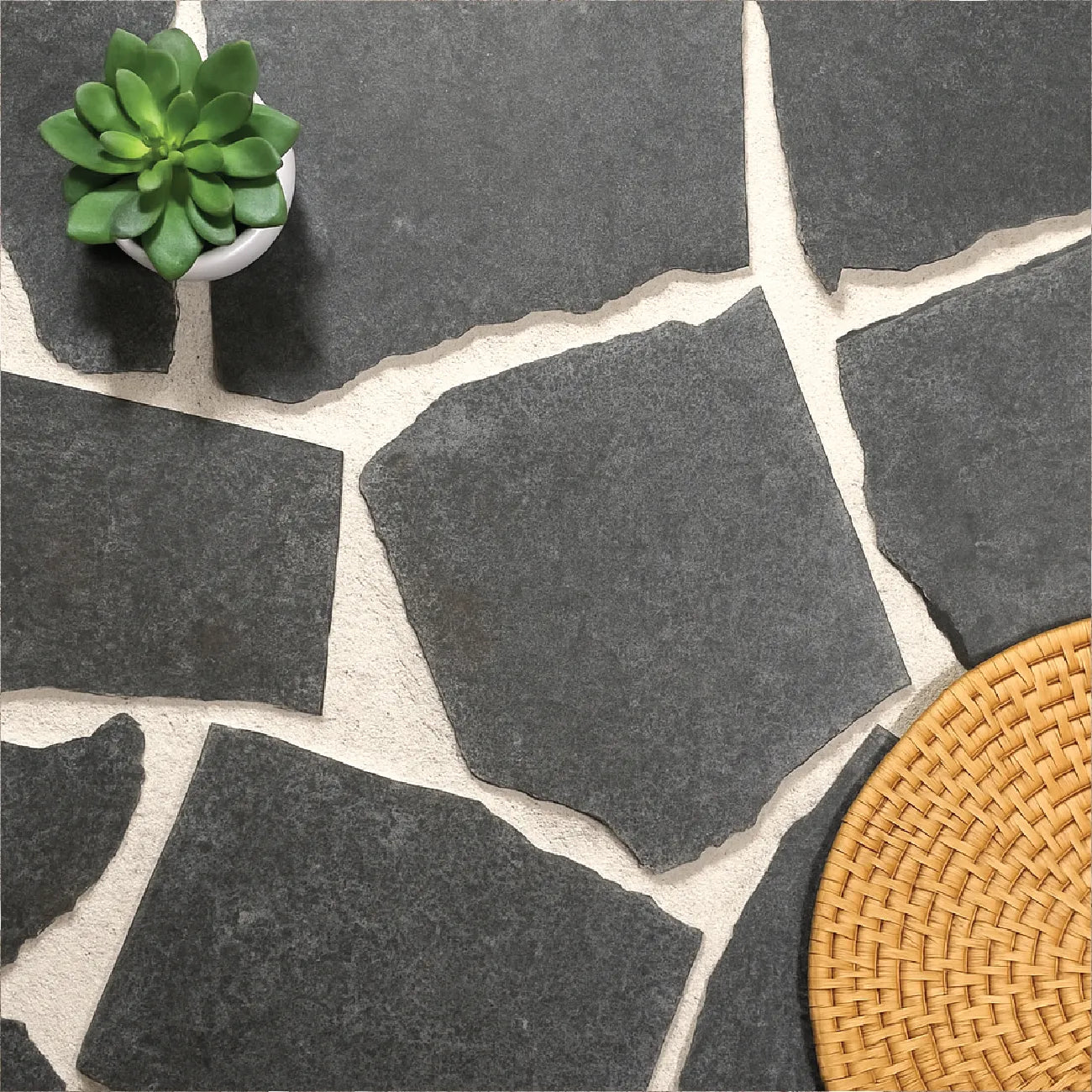 Sample - Raven Black Granite Crazy Pavers - Stone Centre