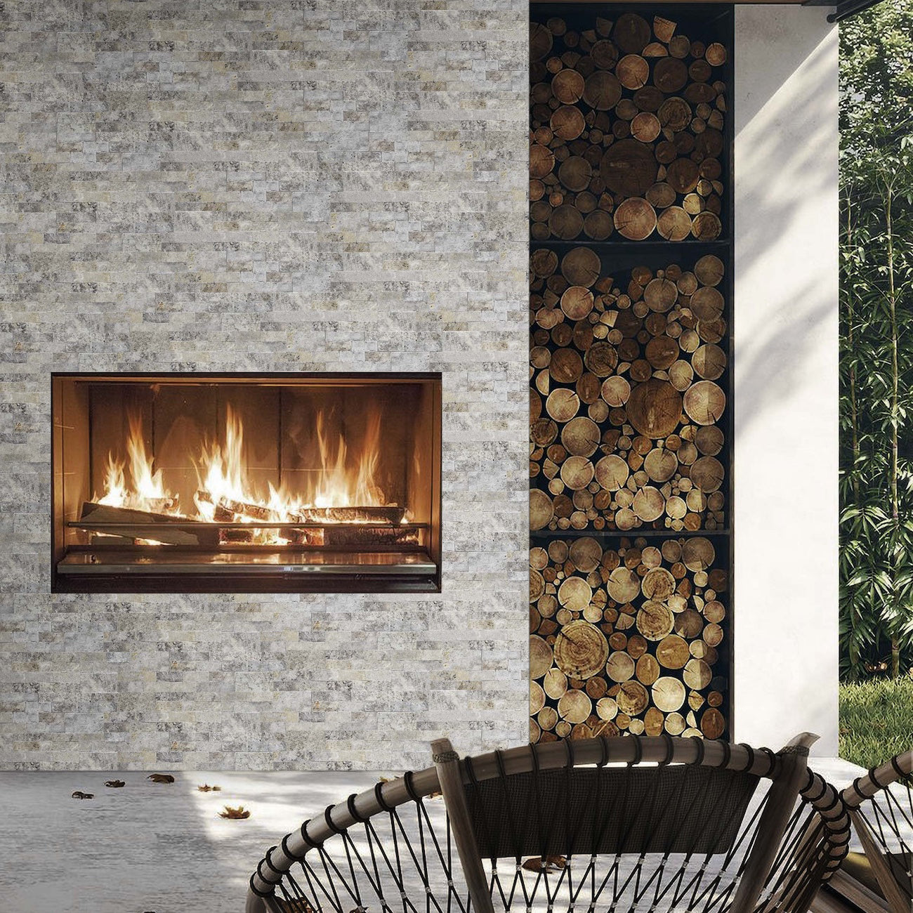 Silver Oak Stacked Stone Walling