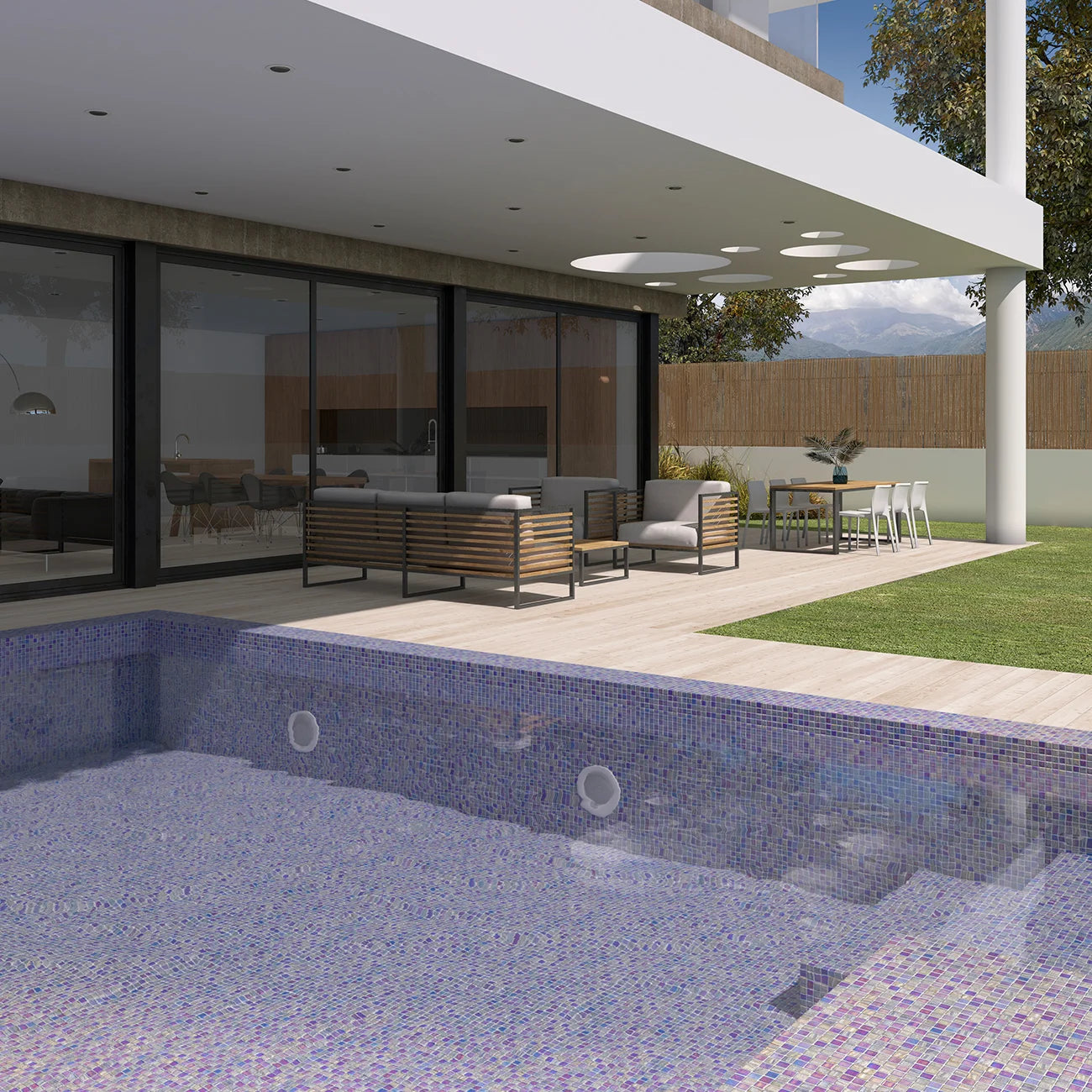 Vidrepur Fusion Dark Blue Glass Mosiac Tiles