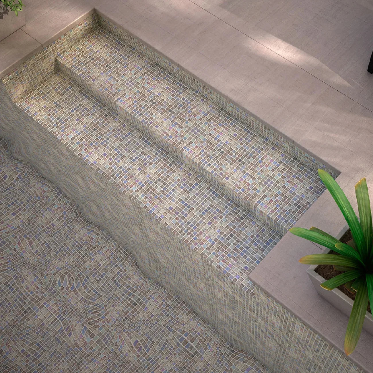 Vidrepur Fusion Grey Glass Mosiac Tiles