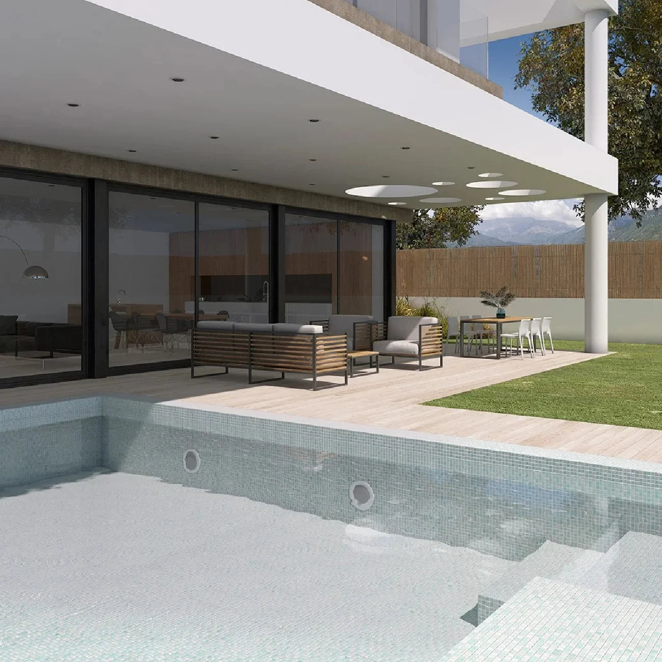 Vidrepur Fusion White Glass Mosiac Tiles