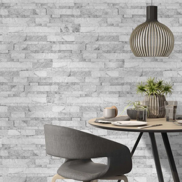 Alaska Grey Stacked Stone Walling & Corner