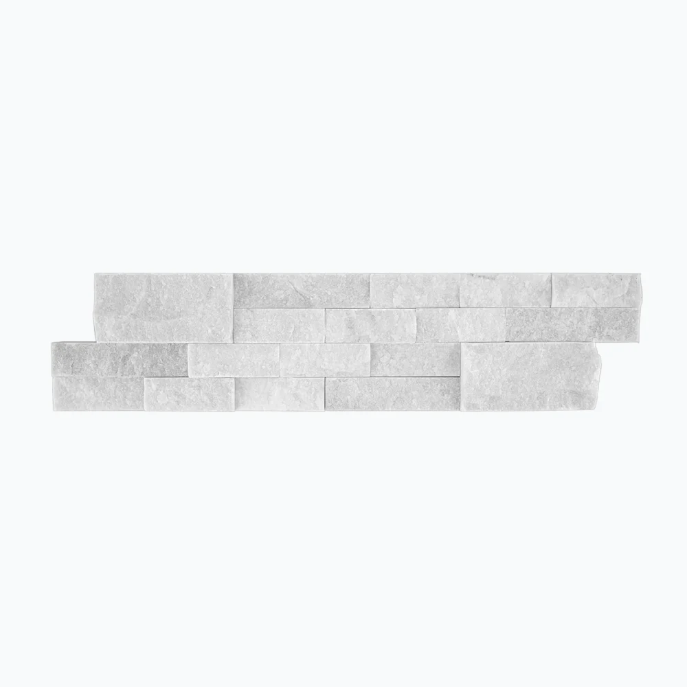 Arctic White Stacked Stone Walling & Corner