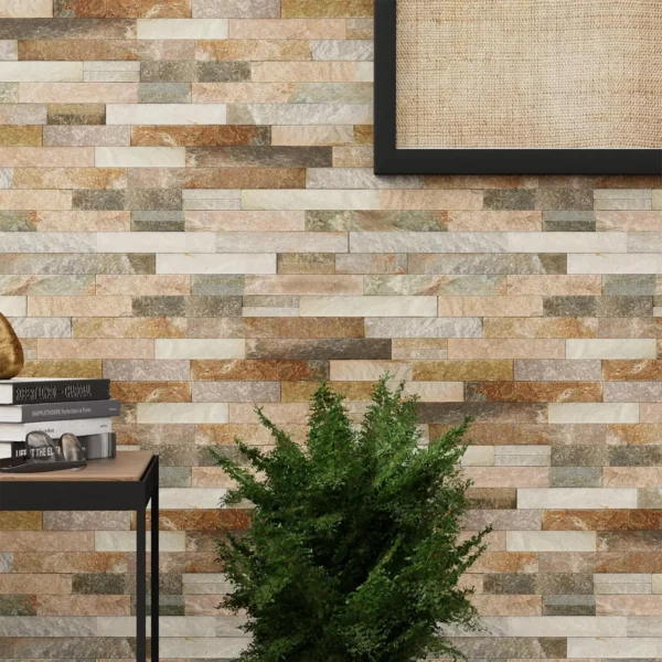 Oyster Gold Stacked Stone Walling & Corner