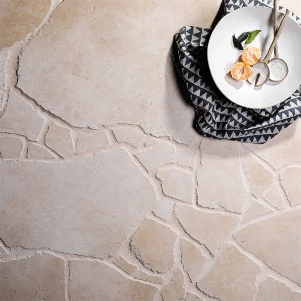 Cresme Limestone Crazy Pavers